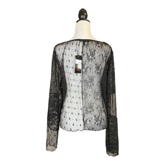 Dolls Kill dELiA*s NWT Pink & Black Floral Lace Patchwork Long Sleeve Top 3X - Picture 3 of 8